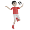 playing football 3d images