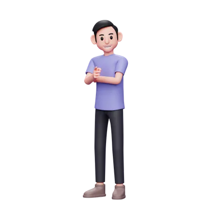 Boy pointing at you  3D Illustration