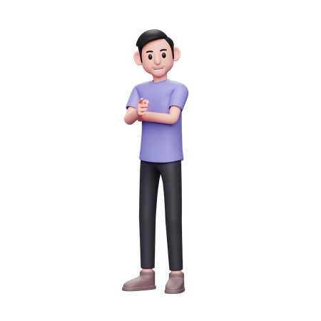Boy pointing at you 3D Illustration