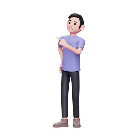 Boy Pointing Finger  3D Illustration