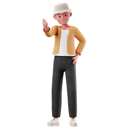 Boy pointing himself gesture  3D Illustration