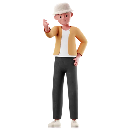 Boy pointing himself gesture  3D Illustration