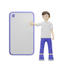 free 3d boy showing smartphone 