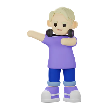 Boy Pointing something  3D Illustration