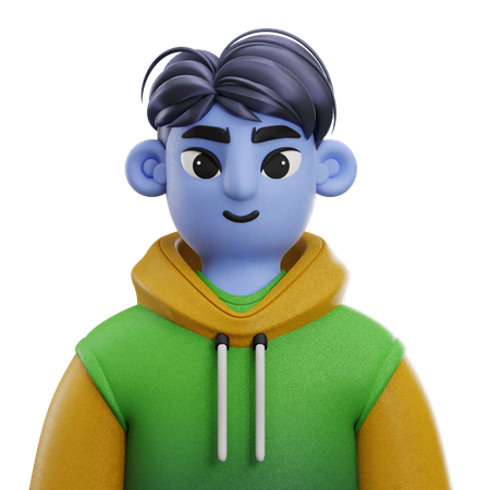 Boy Pony Hair with Jacket  3D Icon