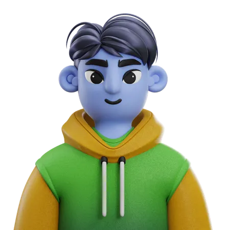 Boy Pony Hair with Jacket  3D Icon