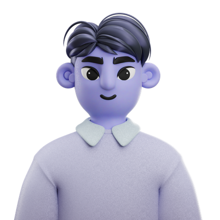 Boy Pony Hair with Long Shirt  3D Icon