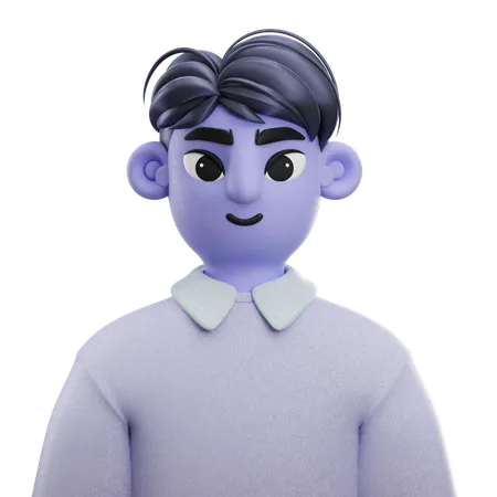 Boy Pony Hair with Long Shirt  3D Icon