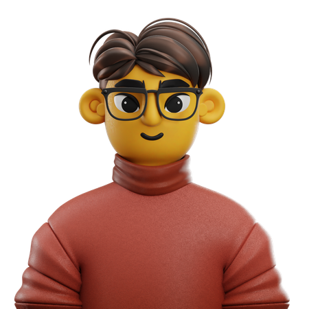 Boy Pony Hair with Sweater  3D Icon