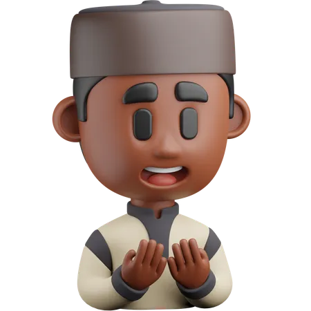 Boy Praying  3D Icon