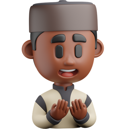 Boy Praying  3D Icon