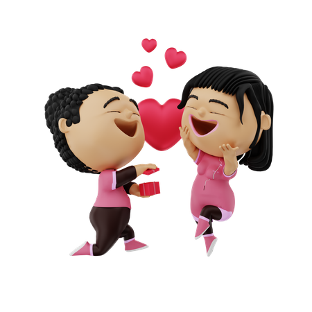 Boy proposing girl  3D Icon