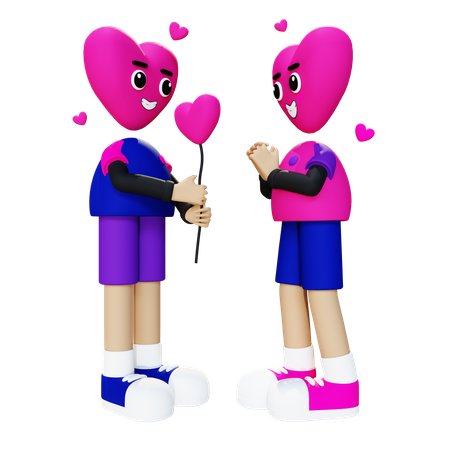 Boy proposing girlfriend  3D Icon
