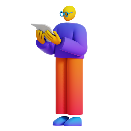 Boy read book  3D Icon