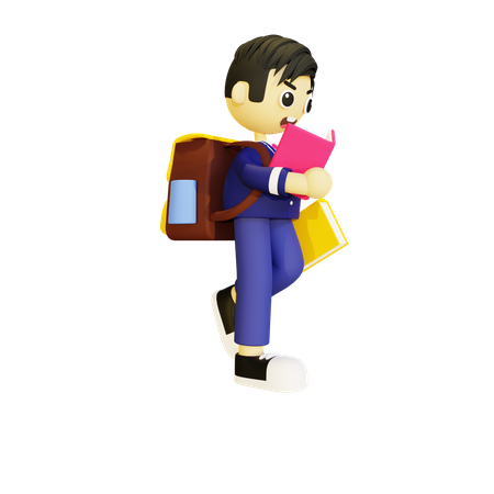 Boy reading book  3D Icon