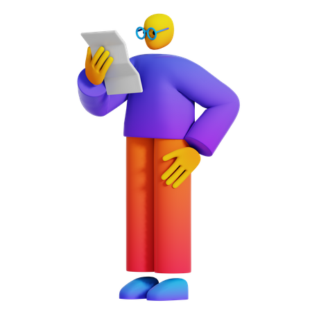 Boy reading book  3D Icon
