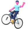 Boy riding Bicycle
