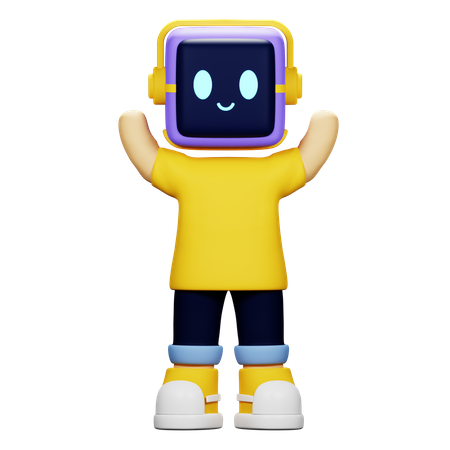 Boy Robot Happy  3D Icon