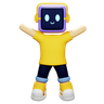 robot doing dancing symbol