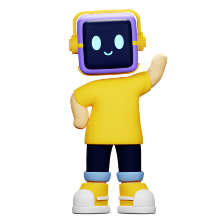 Boy Robot Say Hello  3D Icon