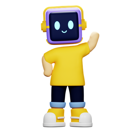 Boy Robot Say Hello 3D Icon