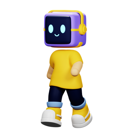 Boy Robot Walking  3D Icon