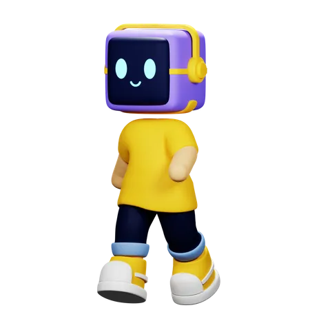 Boy Robot Walking  3D Icon