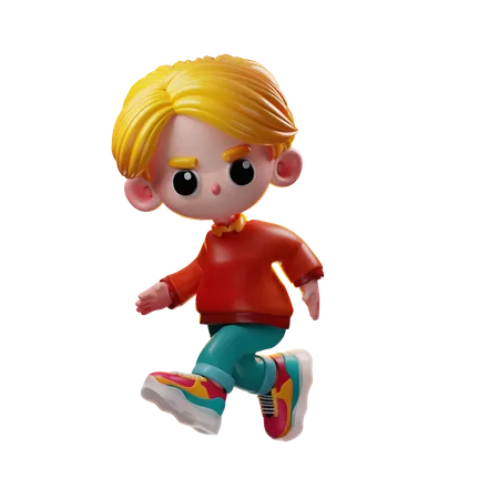 Boy Running  3D Icon