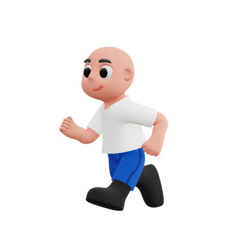 Boy Running  3D Illustration