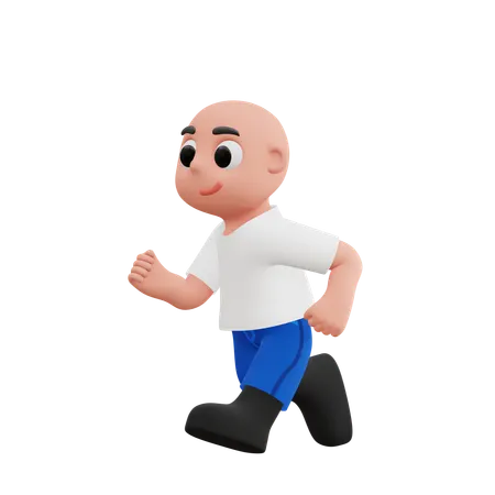 Boy Running  3D Illustration