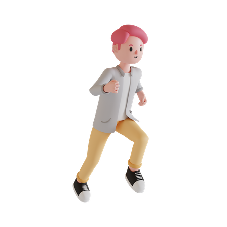 Boy running  3D Illustration