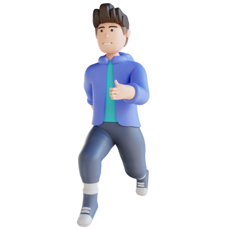 Boy Running  3D Illustration