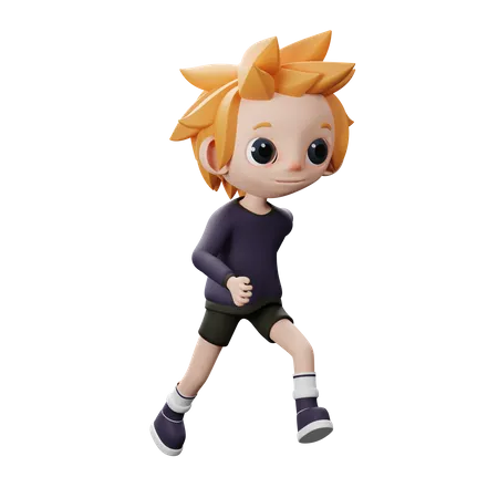 Boy running  3D Illustration