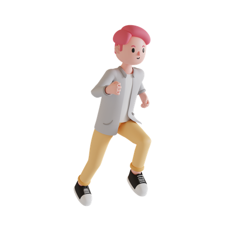 Boy running 3D Illustration