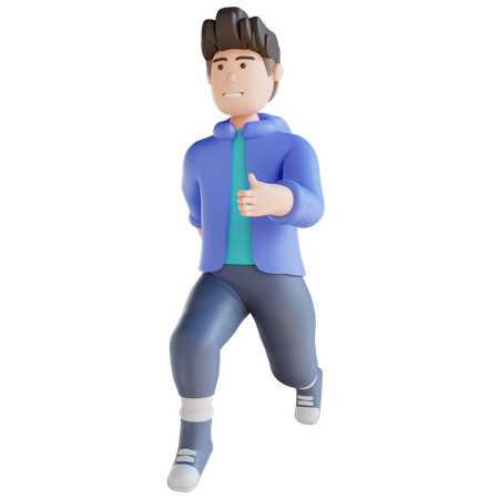 Boy Running 3D Illustration