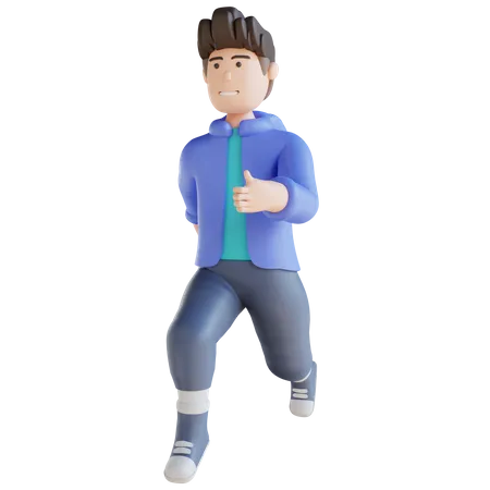 Boy Running 3D Illustration