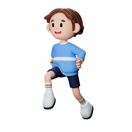 Boy running  3D Illustration