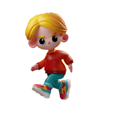 Boy Running  3D Icon