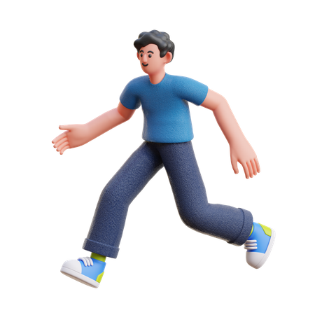 Boy running fast  3D Icon