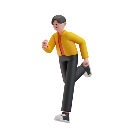 Boy Running Pose  3D Illustration