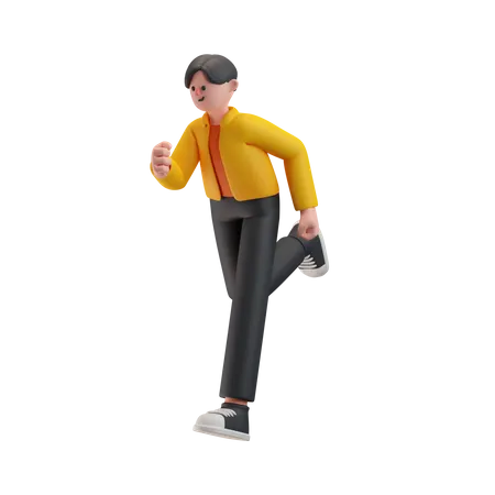 Boy Running Pose  3D Illustration