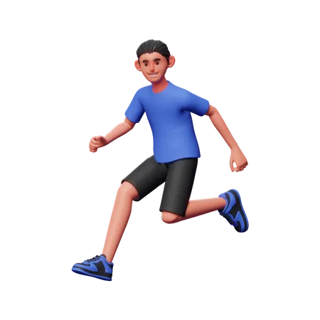 Boy Running Pose  3D Illustration