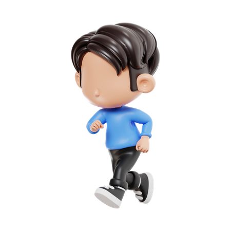 Boy Running Pose  3D Illustration