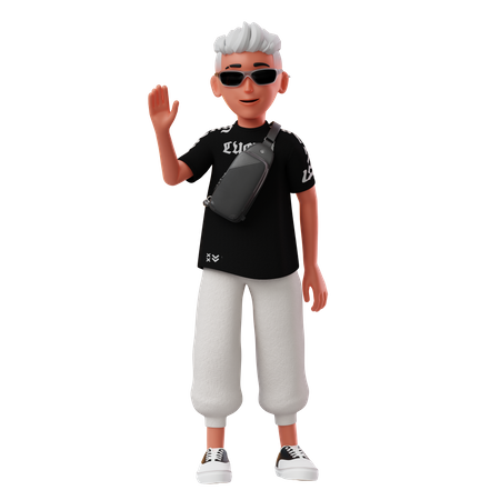 Boy Say Hi  3D Icon