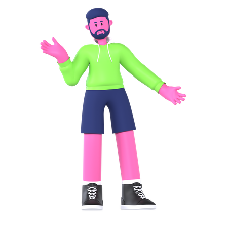 Boy Saying Hello  3D Icon