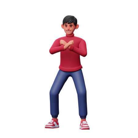 Boy Saying No  3D Icon