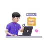 Boy searching marketing keyword