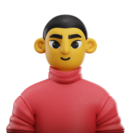 Boy Short Hair with Sweater  3D Icon