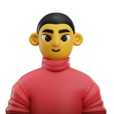 Boy Short Hair with Sweater  3D Icon