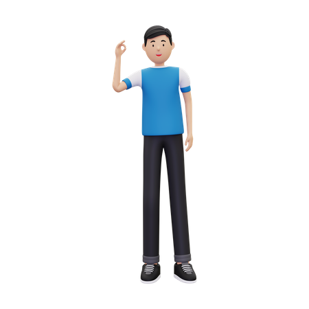 Boy showing nice gesture pose  3D Illustration